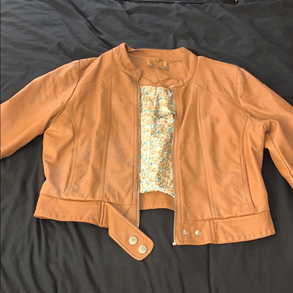 Faux leather jacket (tan)